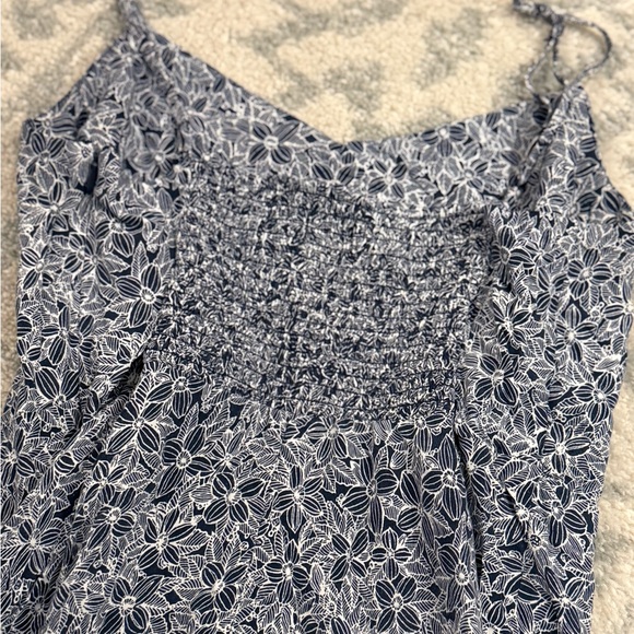 Old Navy Spaghetti Strap Navy and White Floral Sun Dress Size Large - Picture 3 of 6